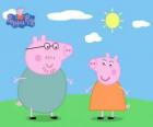 Родители Peppa Pig, прогулки под солнцем